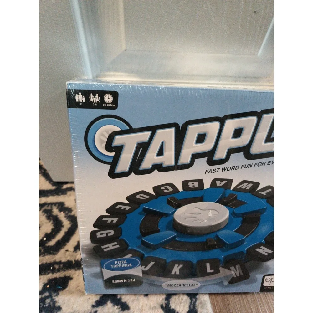 Tapple Fast Word Game Family Party Ages 8+ 2-8 Players Blue Timer Box Wear